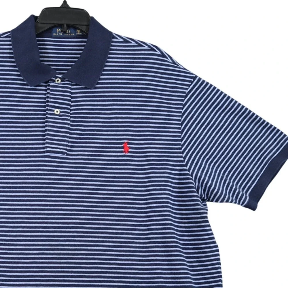 Polo Ralph Lauren Polo Shirt Mens 2XB Striped Red Pony Logo Casual Wear